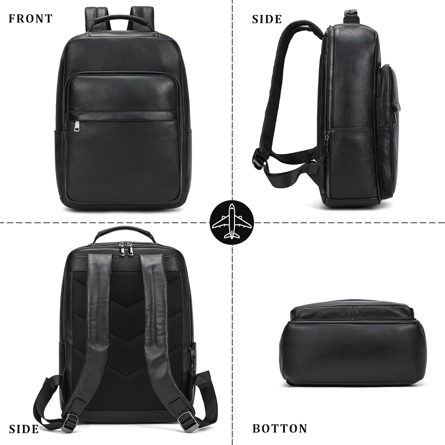 Laptop Leather Travel Backpack For Men Carry On Back Pack For Business Work computer Backpacks Fit 15.6" Laptop