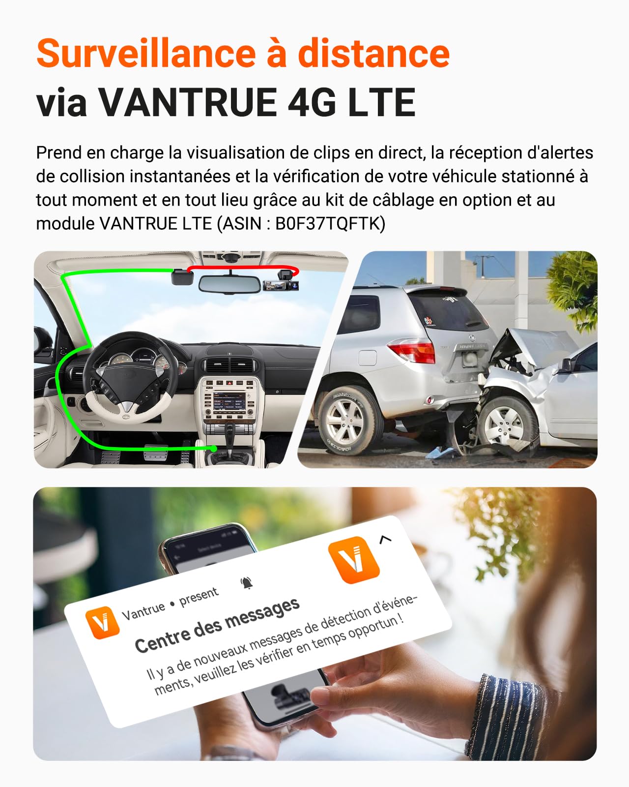 VANTRUE N4 Pro S 3 STARVIS 2 Dashcma Voiture 4K+ 1080P+ 1440P 5GHz WiFi PlatePix™ Caméra embarquée Infrarouge GPS 360°HDR Mode Parking Tampon,Commande Vocale en français, LTE Optionel, Max 1To