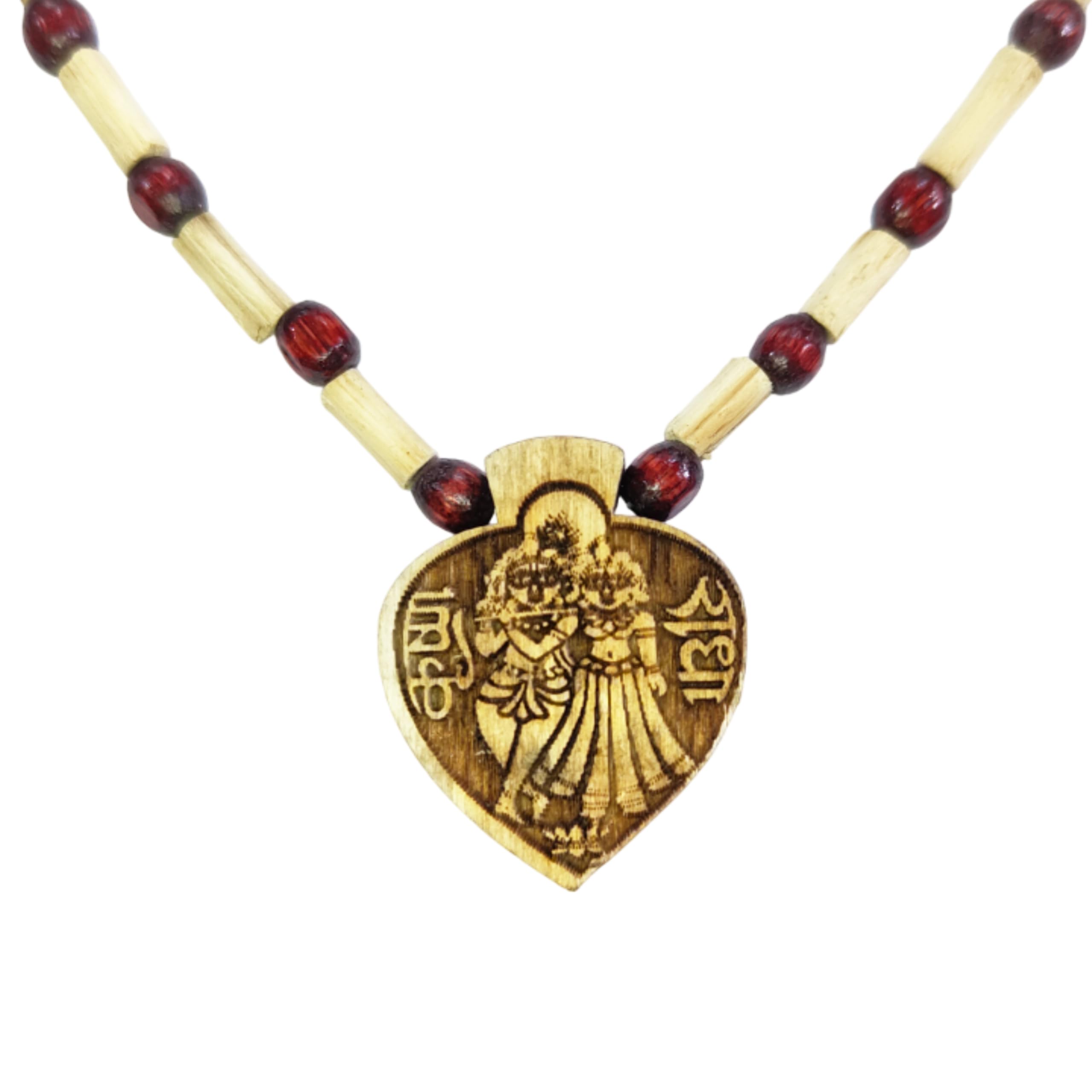 ARKAM Tulsi Kanthi Mala Radha Krishna Pendant/Natural Tulsi Maala Locket/Original Radha Krishnan Tulasi Mala Vrindawan (Length: 18 inches)-image-34