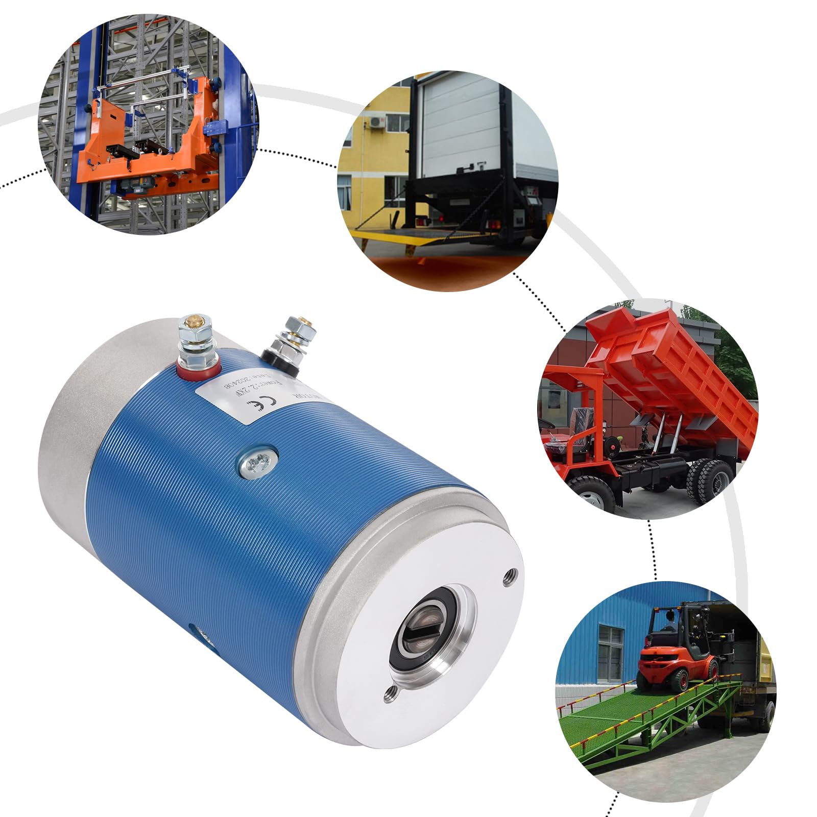 Silnik 2,2 kW DC12 o wysokiej wydajności, 2350 obr./min, moment obrotowy 6 Nm, 20 A, do modyfikacji samochodu, wózków widłowych, agregatów hydraulicznych (12 V)