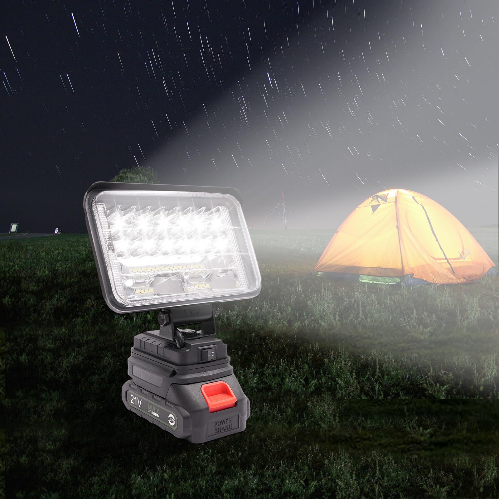 LED Arbeitsleuchte Lampe, Tragbare kabellose LED Leuchte 48W 48 Lampenkugeln Akku Lampe für Camping 800LM