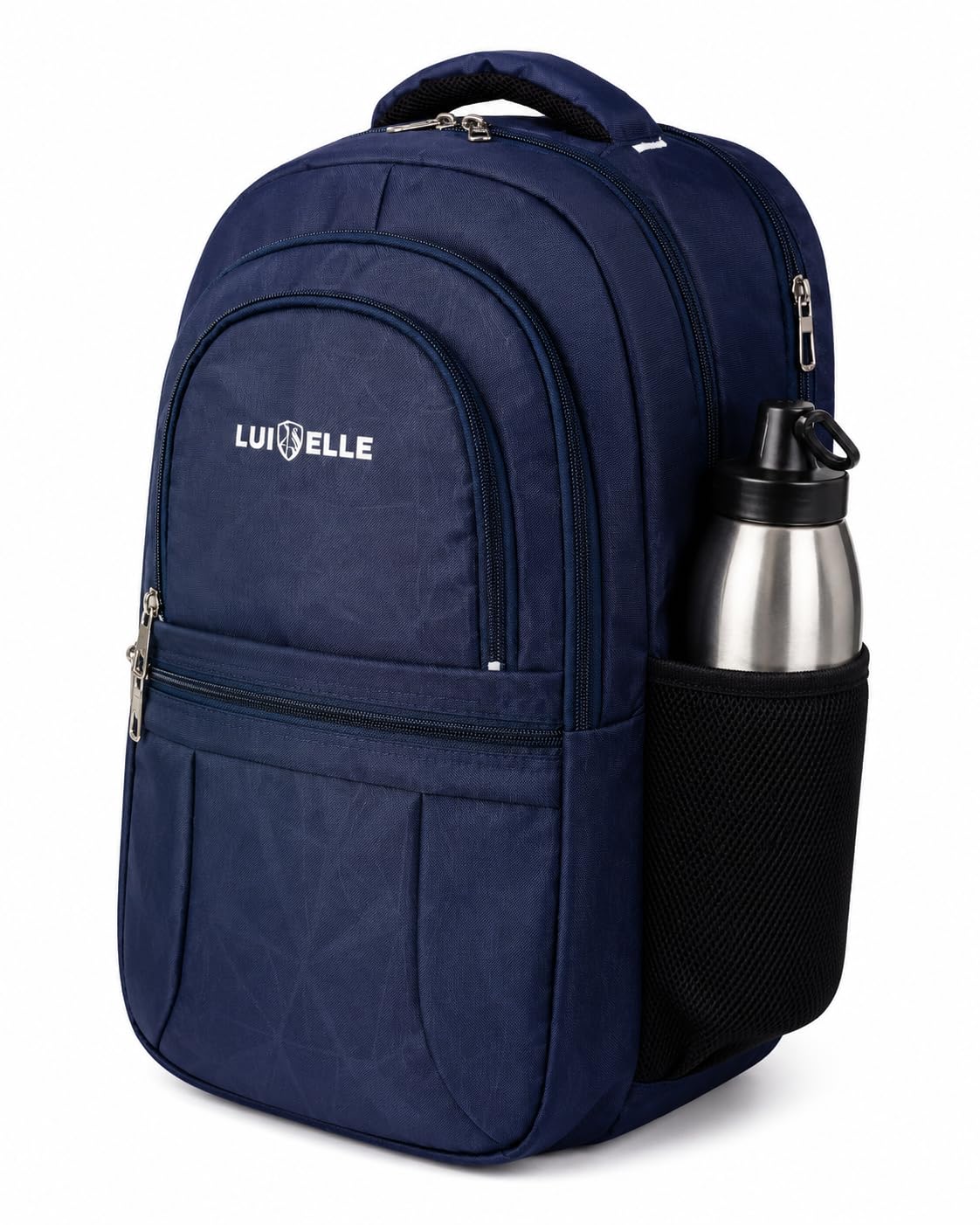 lui elle Unisex Laptop Backpack, Navy Blue, Polyester Fabric, Waterproof bag, 5 Compartments, Zipper Closure, Casual Style, for College, School, Office, Travel-picture-20