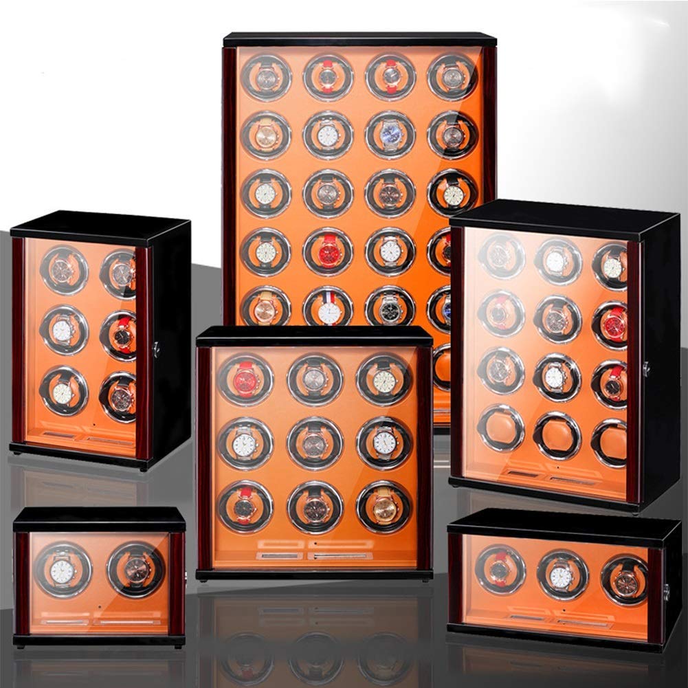 Caricatore Automatico per Orologi in Legno massello con Finitura Effetto Pianoforte, Display Touch Screen, Motore Silenzioso per Orologi da Uomo, Cuscino Flessibile per o，4+0