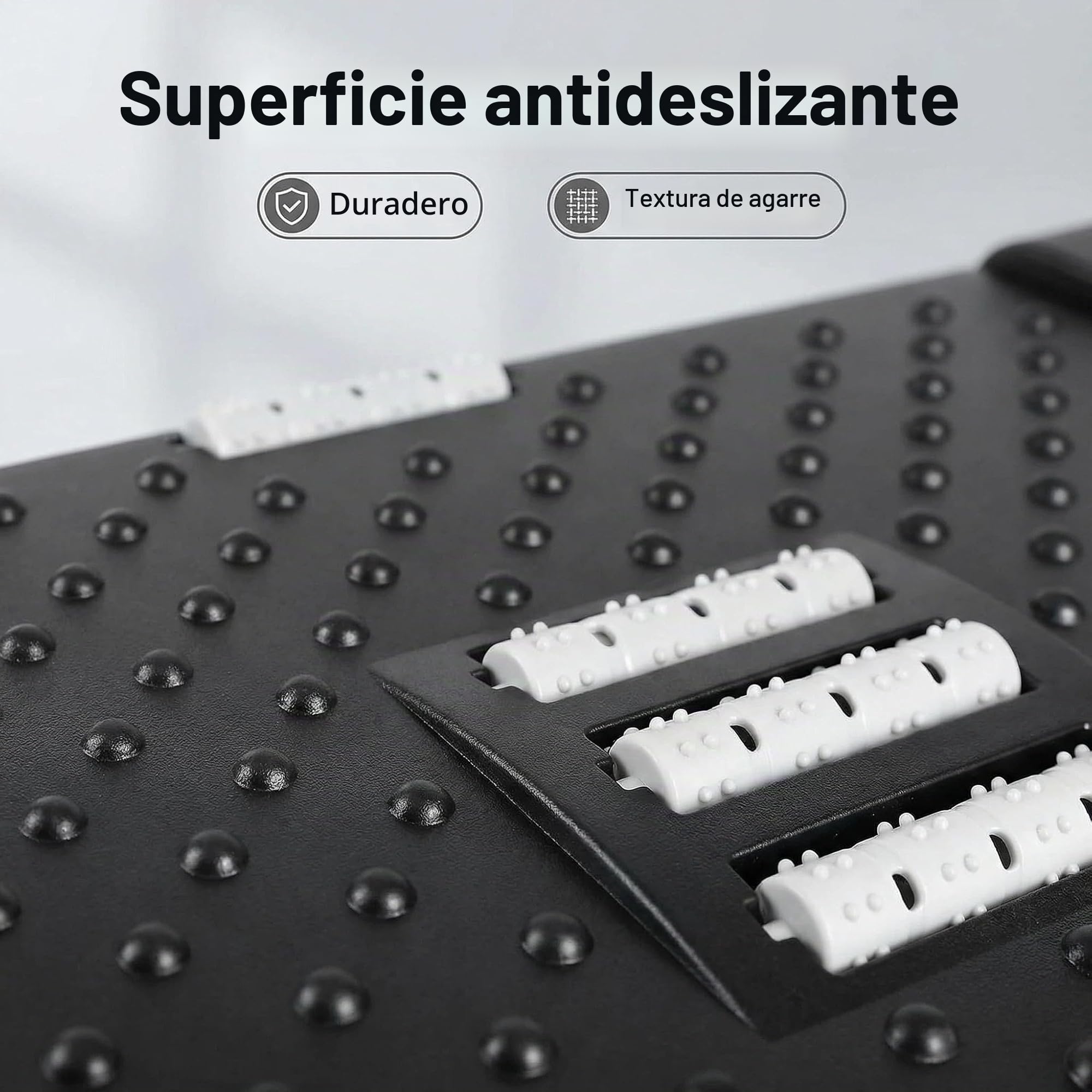 Reposapies de Oficina, Reposapiés Oficina Ergonómico, Soporte Ajustable para Pies Bajo Escritorio, Reposa Pies con Función de Masaje, Mejora la Postura y la Circulación, Ideal para Trabajo y Casa