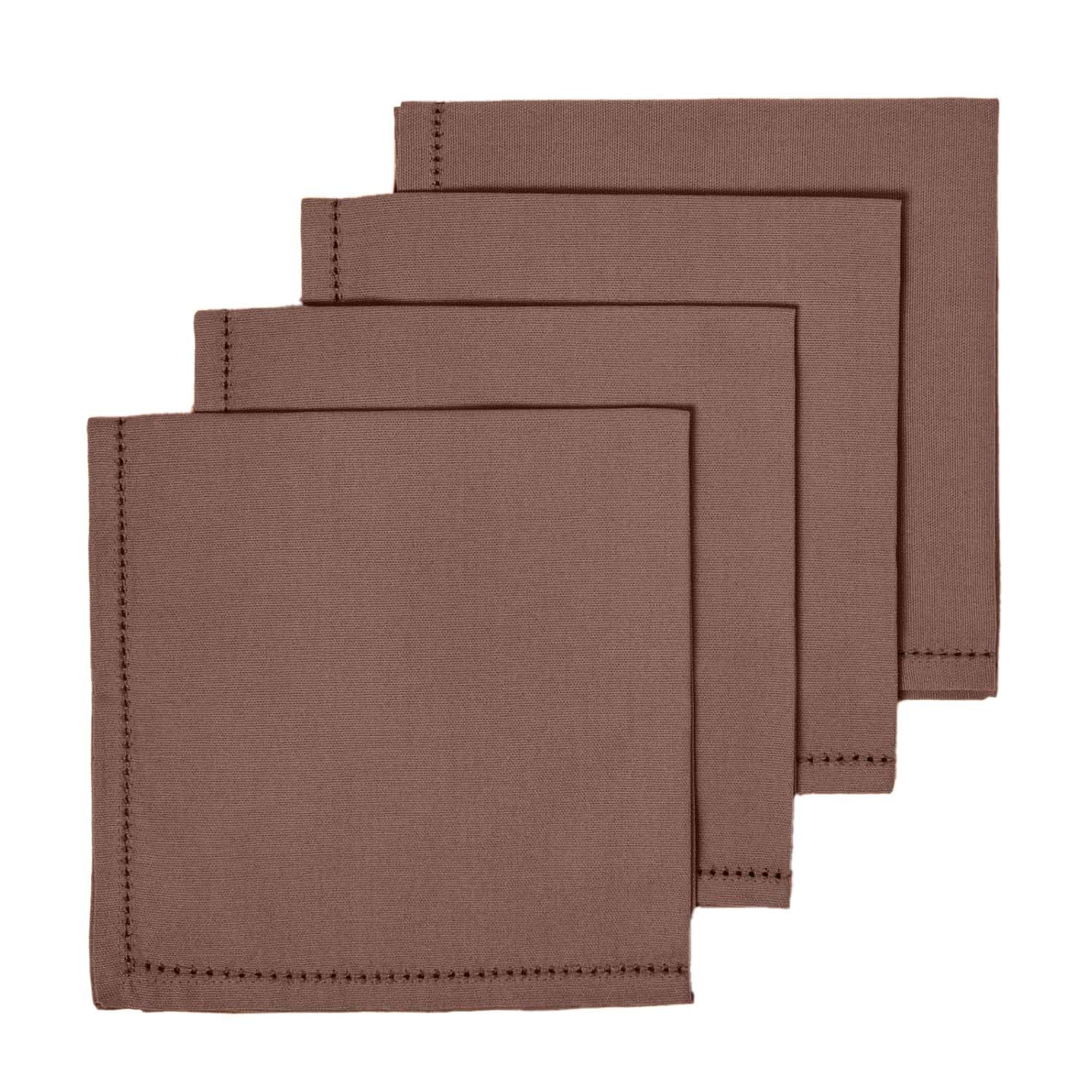 Homescapes Chocolate Cotton Napkins Set Of 4Plain Fabric Table Napkins45 X 45CmWashable & Reusable For PartiesEvents from B&Q