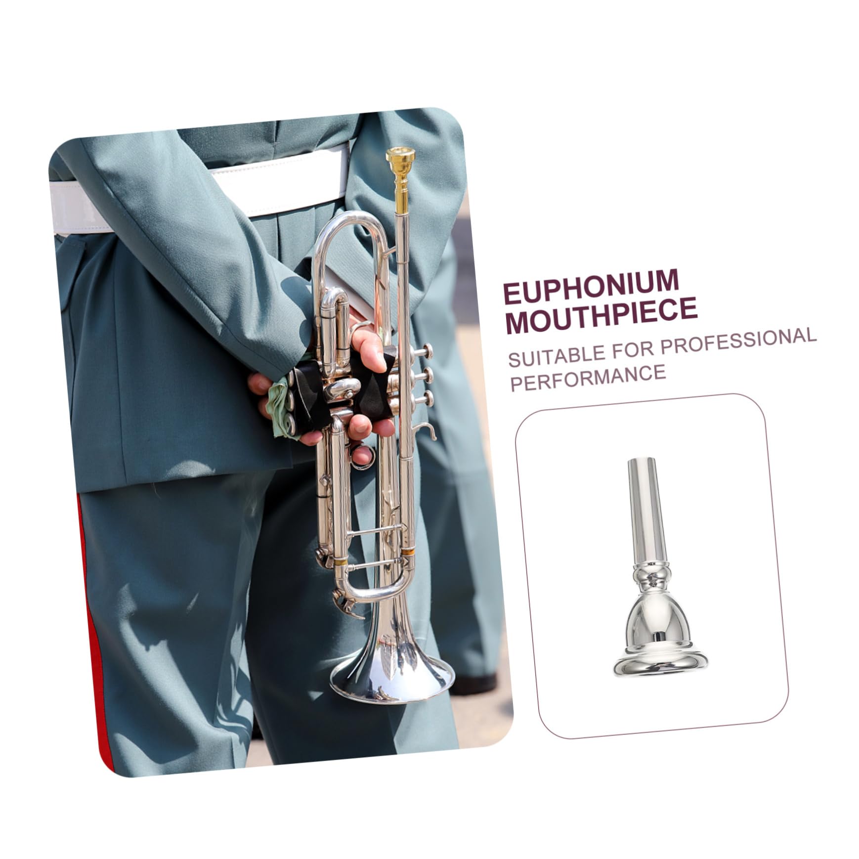 1pezzi Bocchino Euphonium in Argento Placcato Ricambio Professionale Per Musicisti e Principianti Accessorio Strumentale Elegante e Pratico Per Euphonium Per Concerti e Regali Musi
