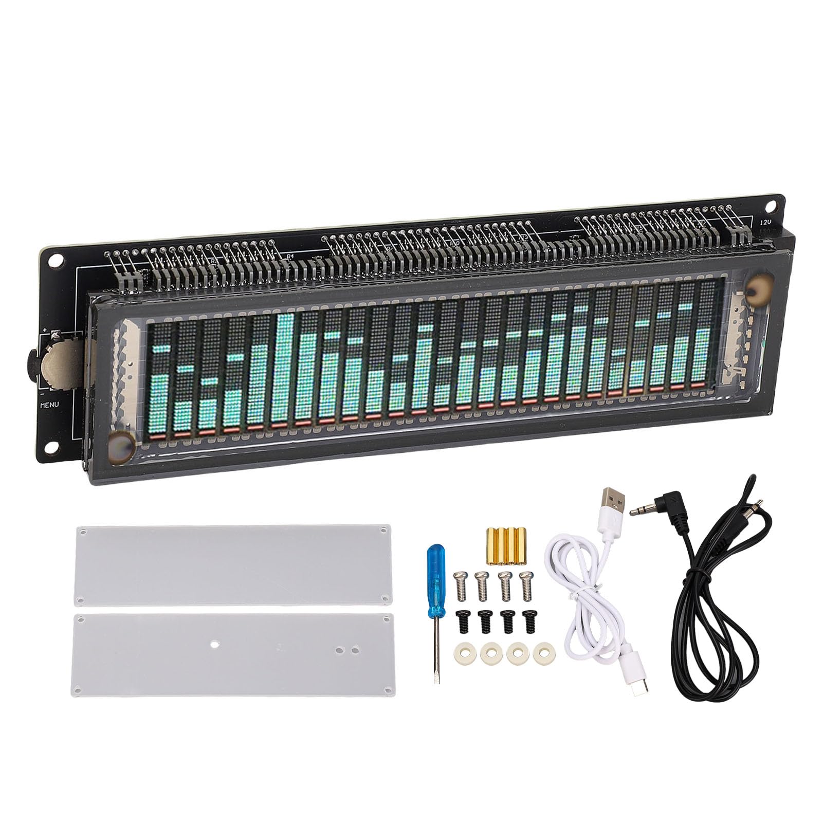 Acouto Suono 32Hz-20KHz Alta Risoluzione Luminosità Guscio Trasparente VFD LED Indicatore Sonoro una Frequenza dall'en Analizzatore di Spettro Sonoro Controllo Vocale Display dello Spettro Musicale