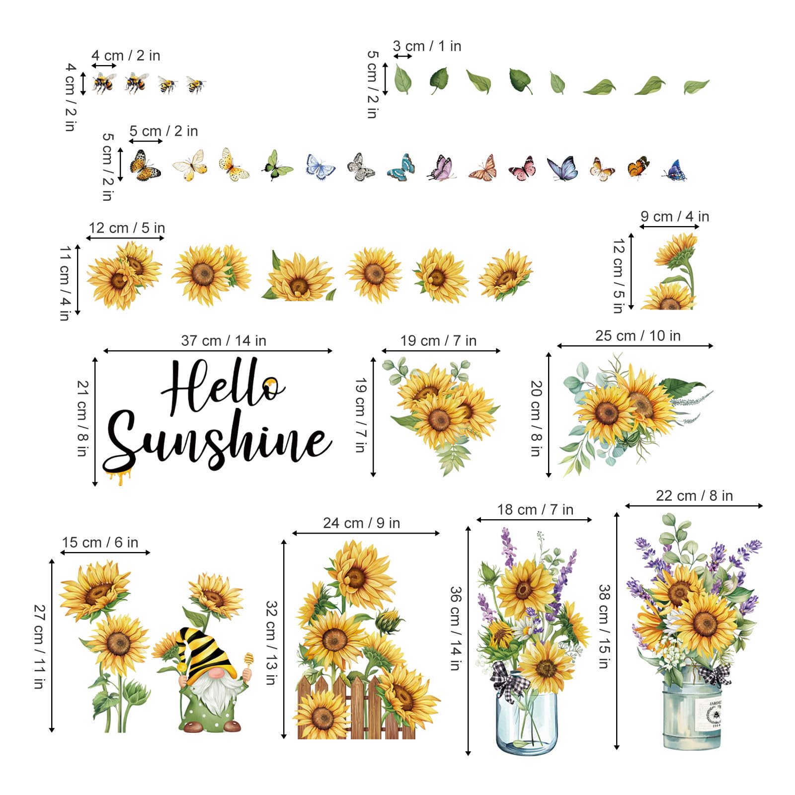 Stickers Fenêtre Wondever - Motif Fleurs Et Colibri - Electrostatique, Amovible - Décoration Printemps/Été - 20x30 Cm