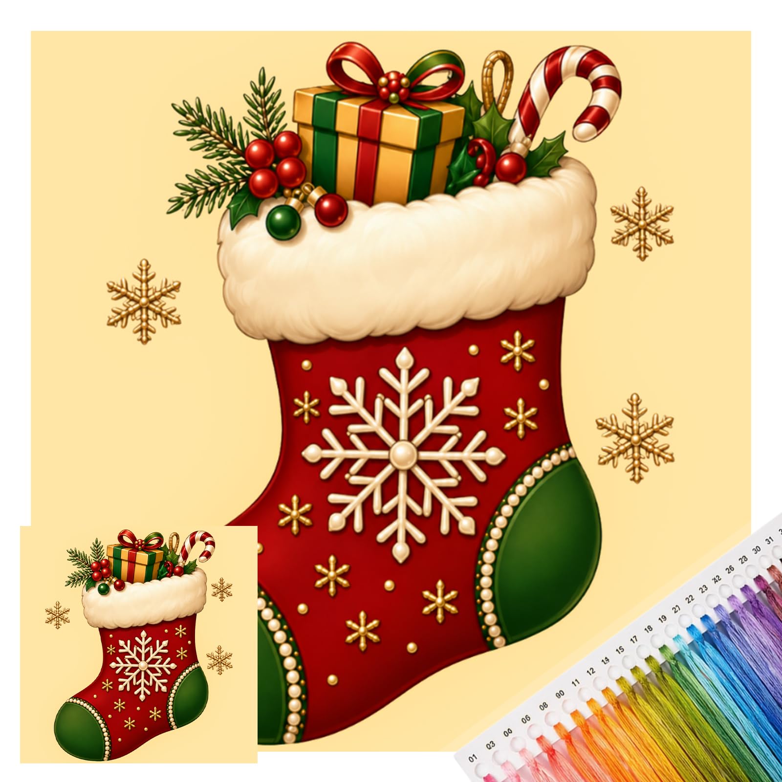 Christmas Needlework Kit 14CT Stamped Cross Stitch 30x30cm