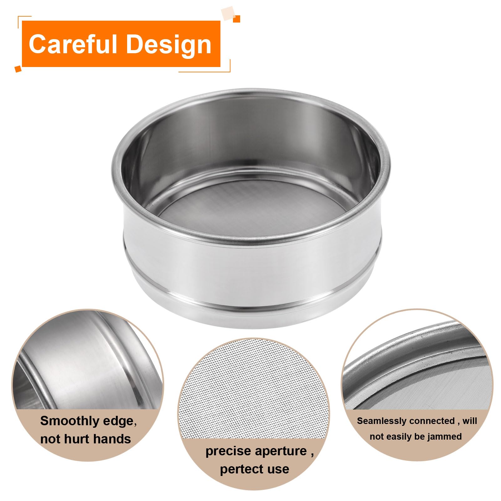 PATIKIL 600 Mesh Laborsieb 4" Durchmesser Testsieb 304 Edelstahl Drahtgewebe (0.03mm) Für Industrielles Labor