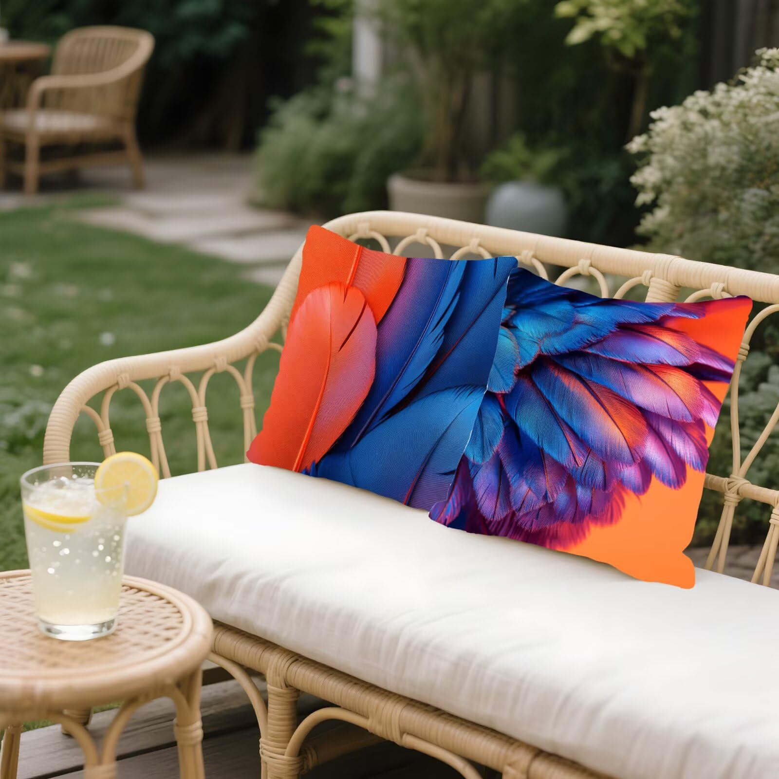 Federe Cuscini Divano 40x40cm, Federa Cuscino Arancione bruciato Piuma Quadrati Copricuscini Super Morbido Copri Cuscini Per Divano, Cuscino Decorativo da Esterno Giardini, Camera Divani, Sedie P-422