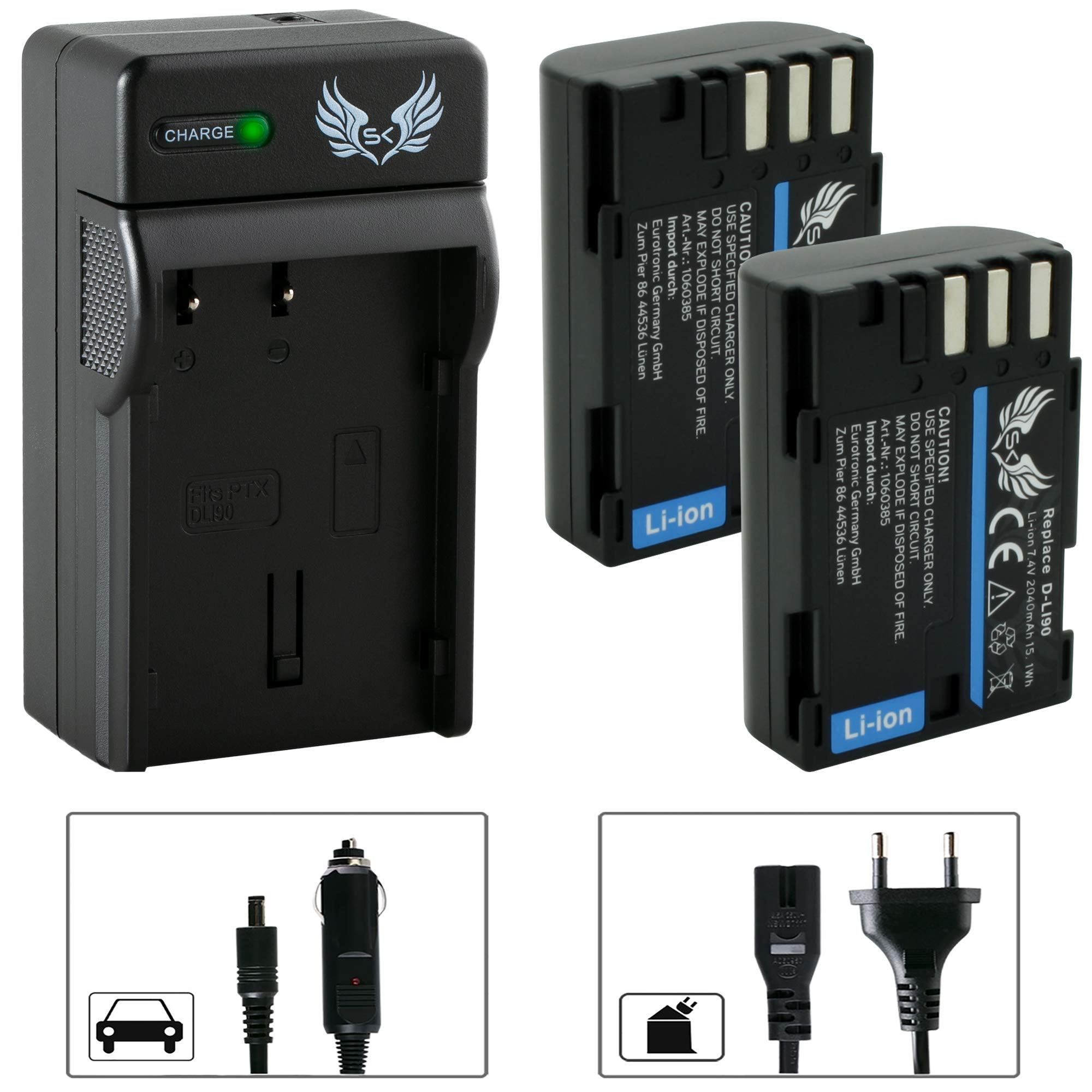 Blumax Set Mt Lader Für Pentax D-L90 K01 2040 MAh Kamera-Ladegerät