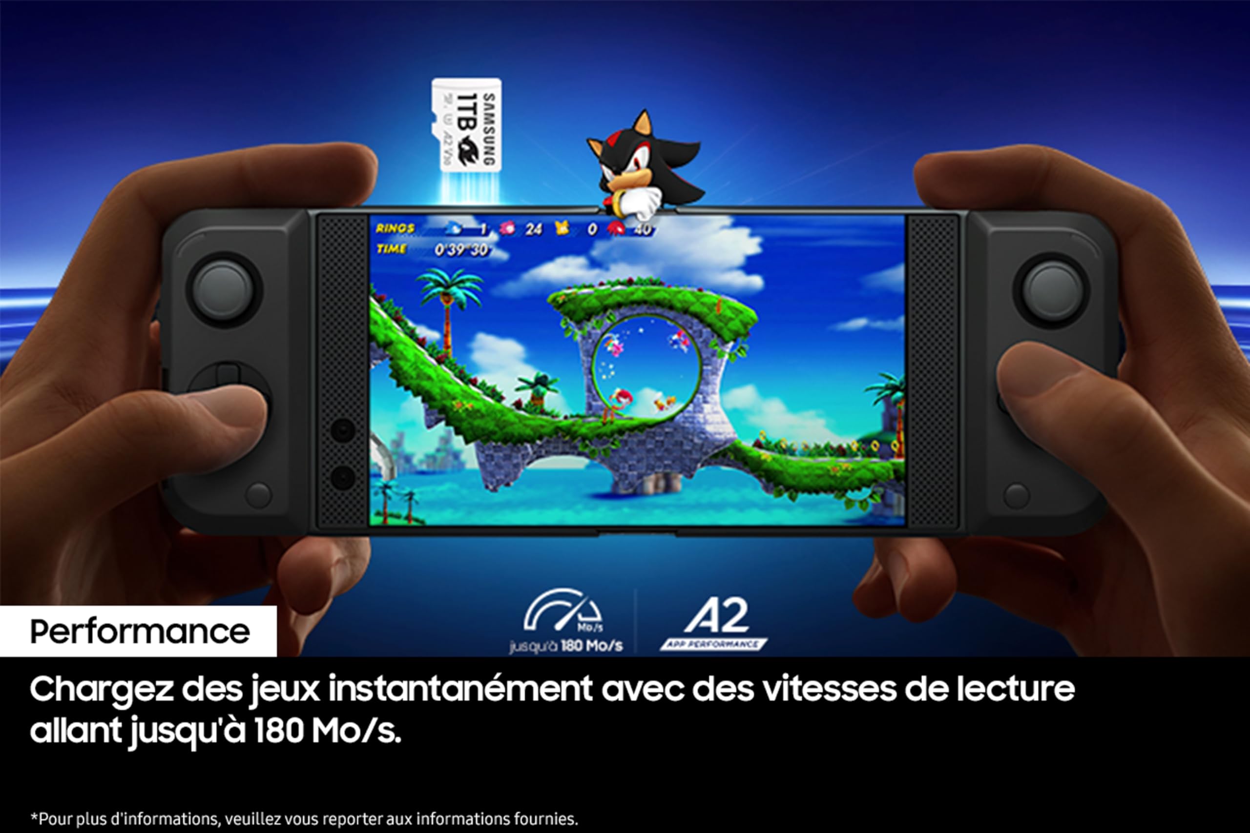 Samsung Carte mémoire microSDXC Sonic Pro Plus 128 Go UHS-I 180 Mo/s avec Adaptateur SD