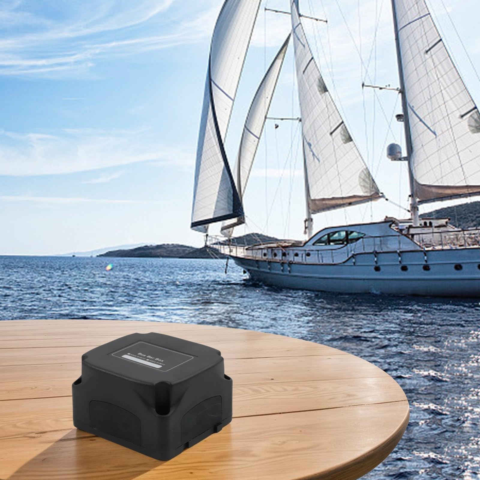 400A Marine Sammelschienen-Verteilerplatte mit M10-Klemmen für Wohnmobile, Boote und LKWs - 12 V bis 48 V DC, verstärktes Nylongehäuse, Kupfer-Sammelschienen, Schwarz