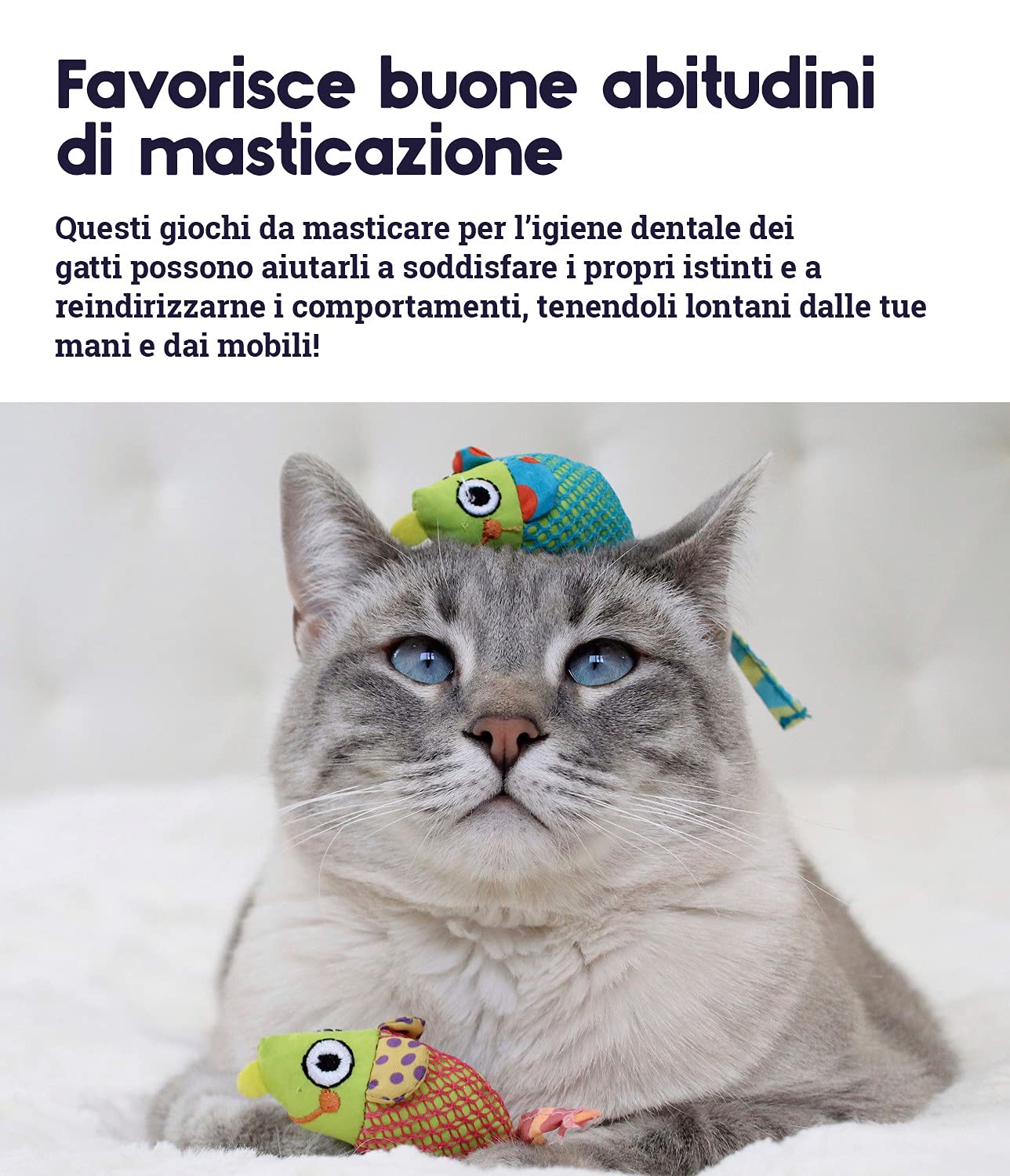 Petstages Catnip Chew Mice - gioco per gatti da masticare - salute dentale - confezione da 2