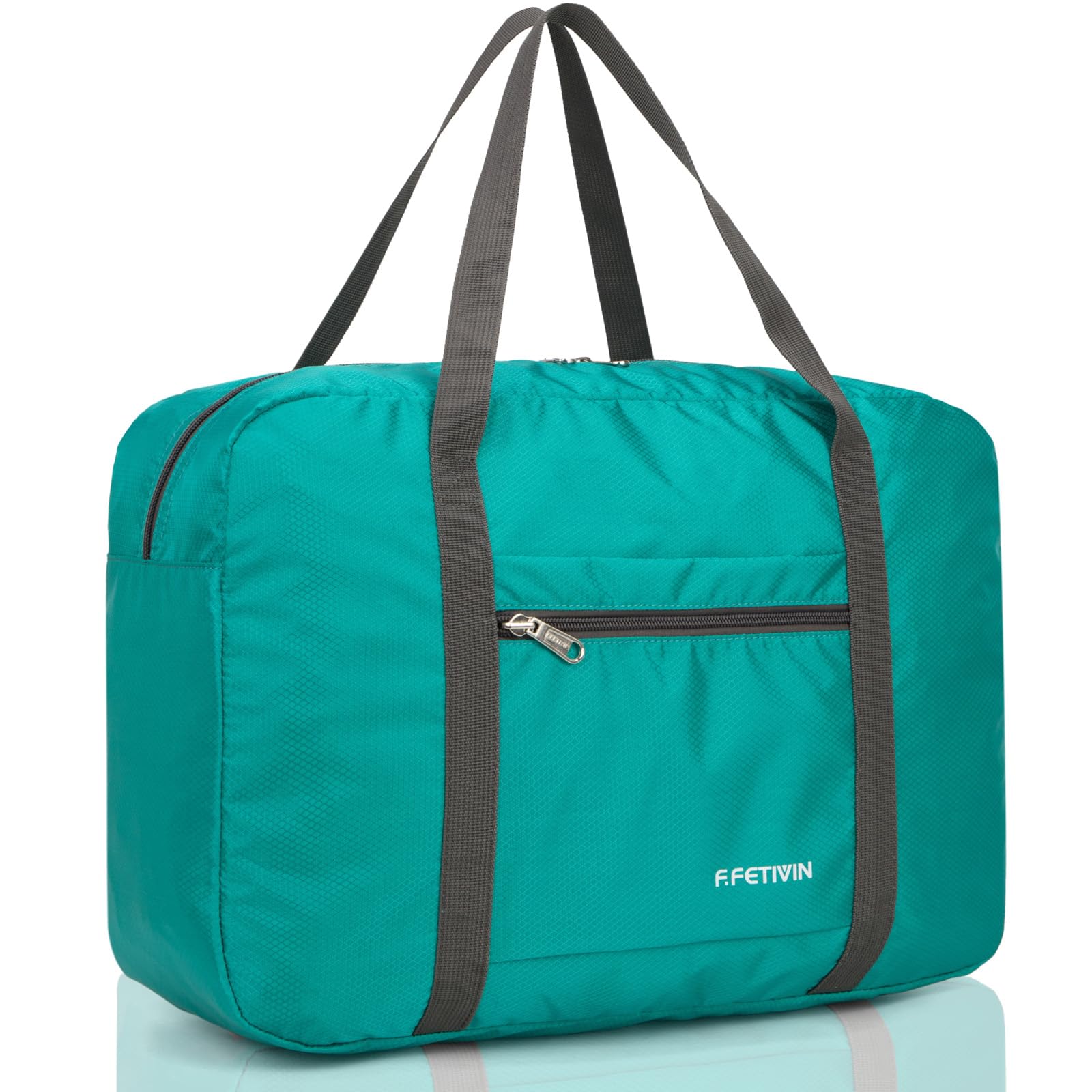 F.FETIVIN Personal item travel bag 17.7x12.6x6.3 for Spirit Airlines Lightweight carry on duffle bag waterproof for Gym,Sports,Vacation(Turquoise)