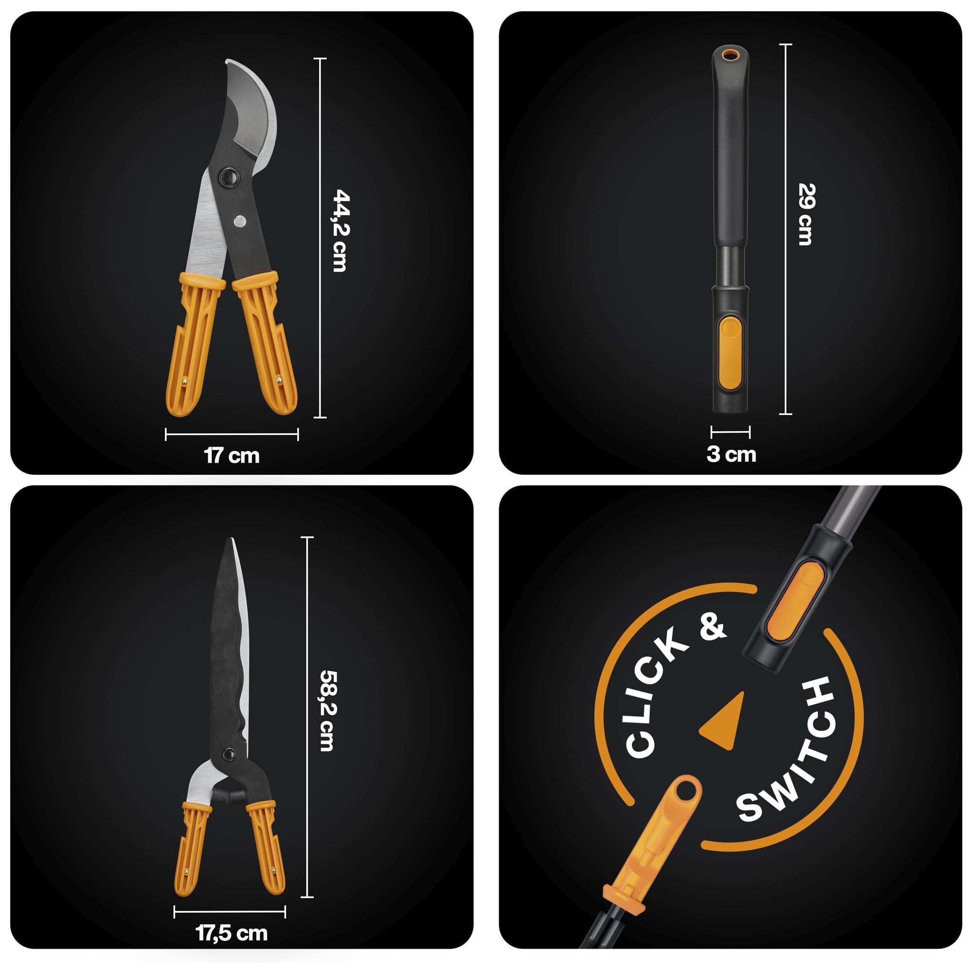 Fiskars OneClick Hedge Shear + Lopper Bypass