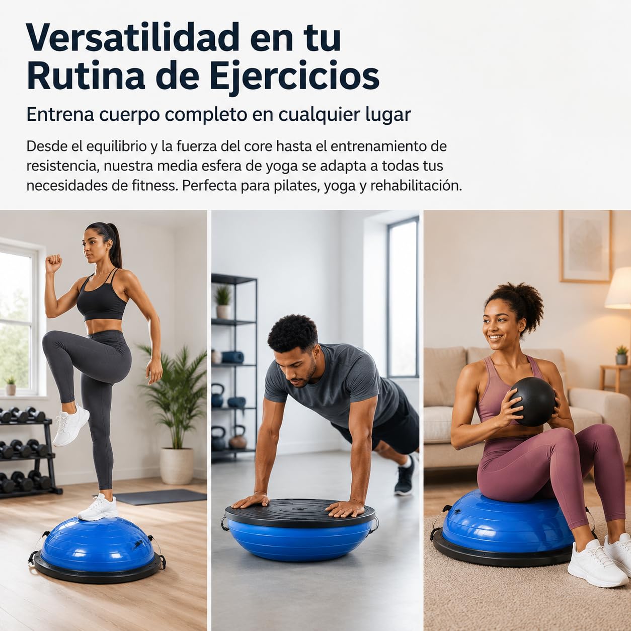 Sharplace Balón Ejercicio para Equilibrio y Core con Material PVC y Base Resistente para Rutinas Flexibilidad y Relajación Muscular en Casa para Mejorar