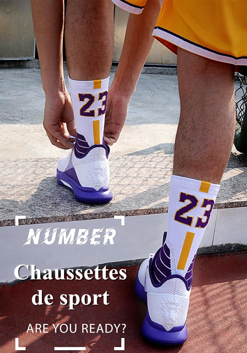 IBLUELOVER Chaussettes de Sport pour Enfant Chaussettes de Basket Lot de 2 paires Chaussette de Football Respirantes et Antidérapantes Longues Chaussette Course Socquettes Garçon Fille 6 à 12 Ans