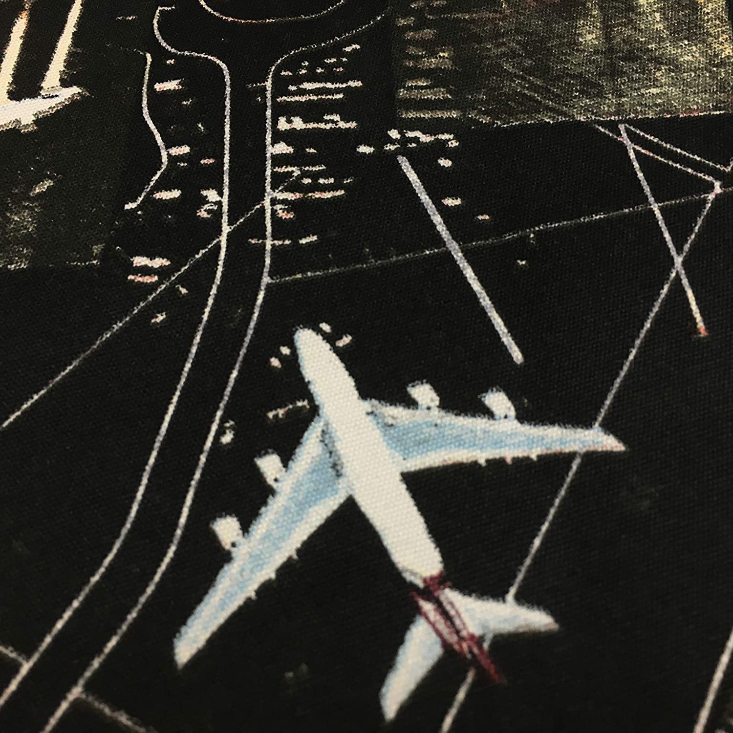 Balsara's 1/2 Metre - 100% Cotton Canvas Fabric Printed Fabric Airplanes Runway Airport Landing Aeroplanes Material Durable, Breathable Multi-Coloured Curtains, Upholstery, Bags, Home Furnishing