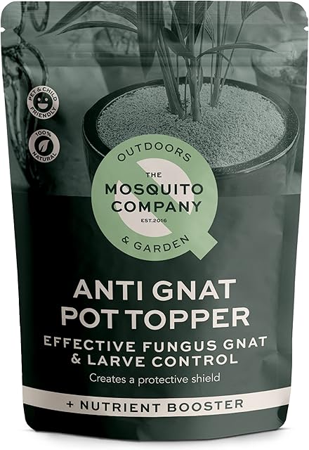 The Mosquito Company, Anti Gnat stops gnats laying larvae, fungus gnat pest control, house plant top topper, 100% natural solution with no pesticides, nutrient rich minerals, keeps soil hydrated 1L