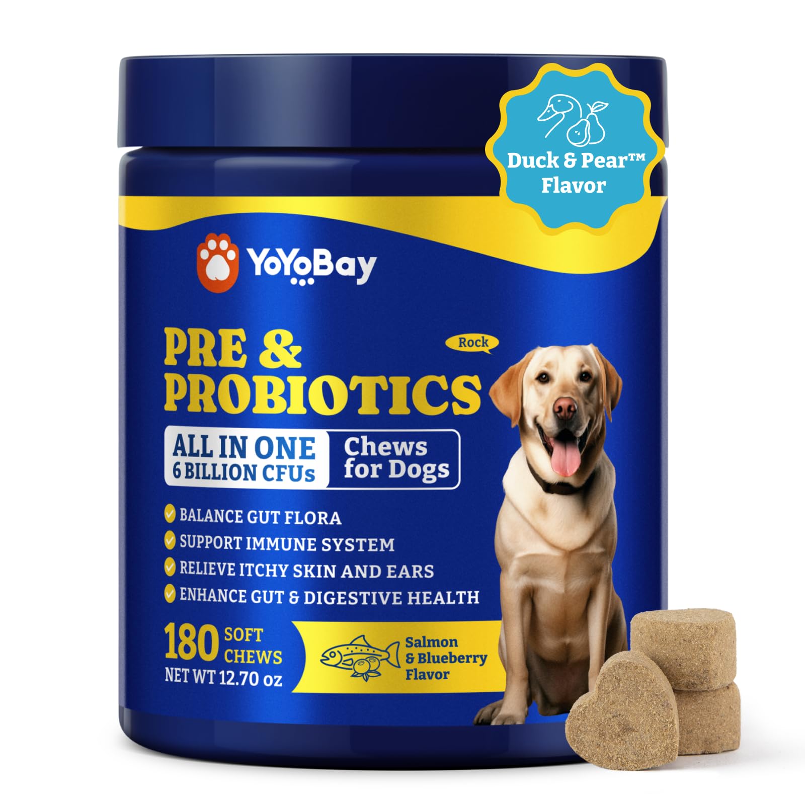 Probiotics for Dogs, Dog Gut, Immune &amp; Skin Health Support Supplement