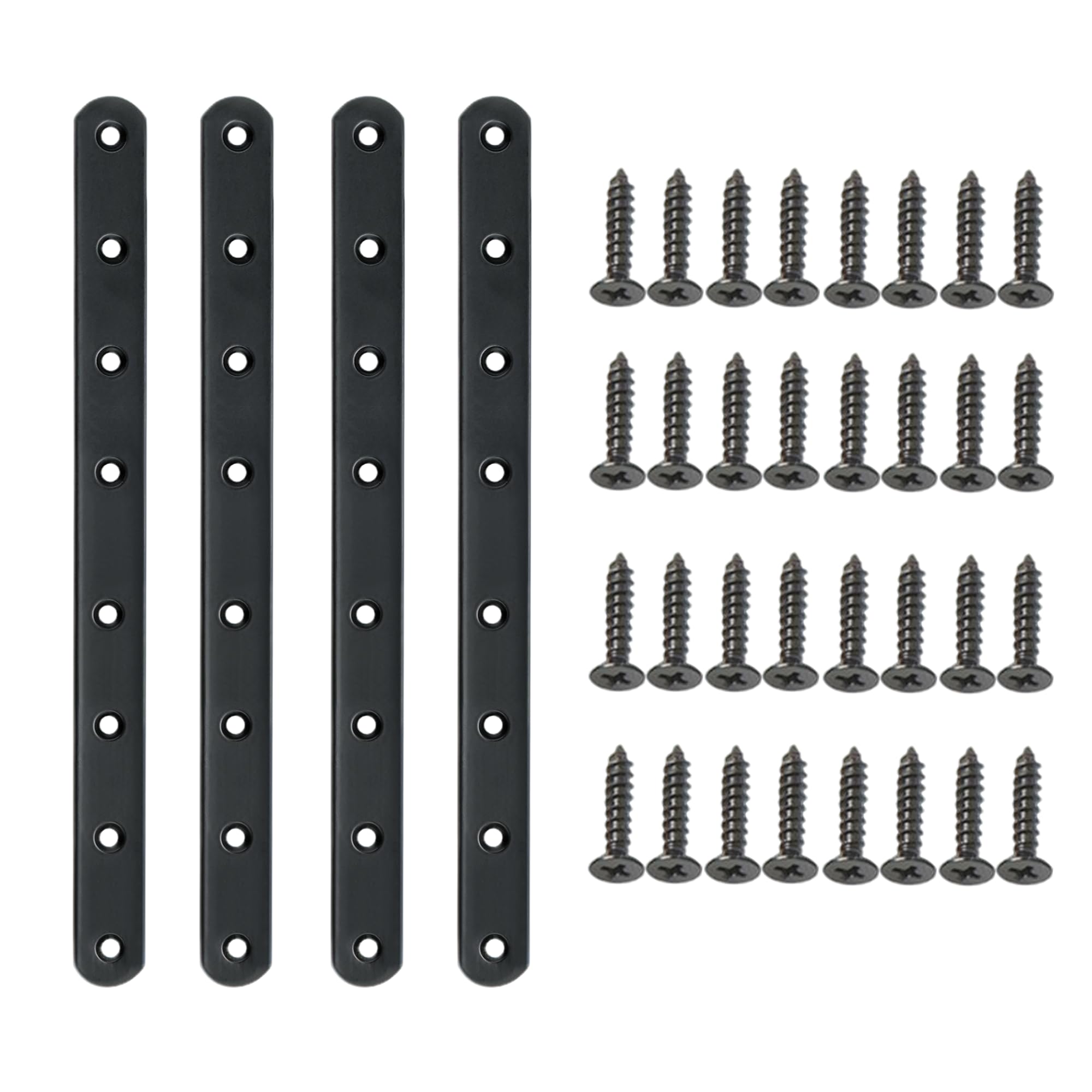 Mooche 4PCS Connecting Plates Straight Repair Joining Fixing Mending Flat Bracket Brace Shelf Support Stainless Steel Connector（29.2CM）