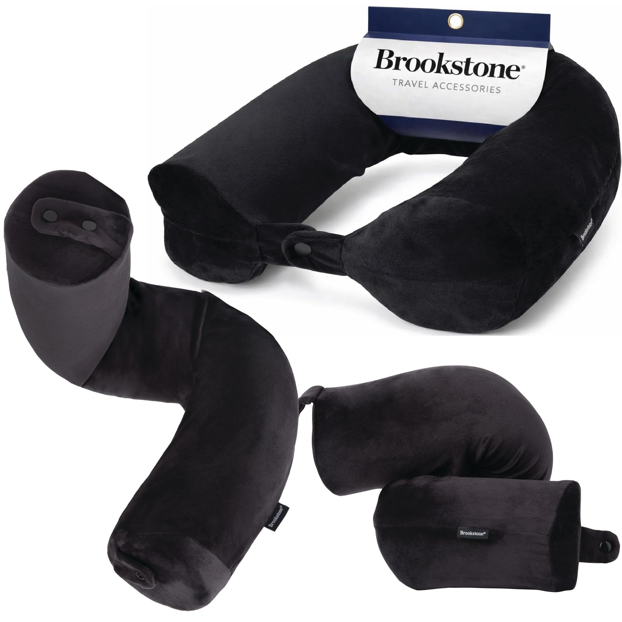 Brookstone Free Form Travel Pillow - Lightweight Flexible Memory Foam Travel Neck Pillow for Sleeping, Car, Airplane & Travel Support, Size: One Size,