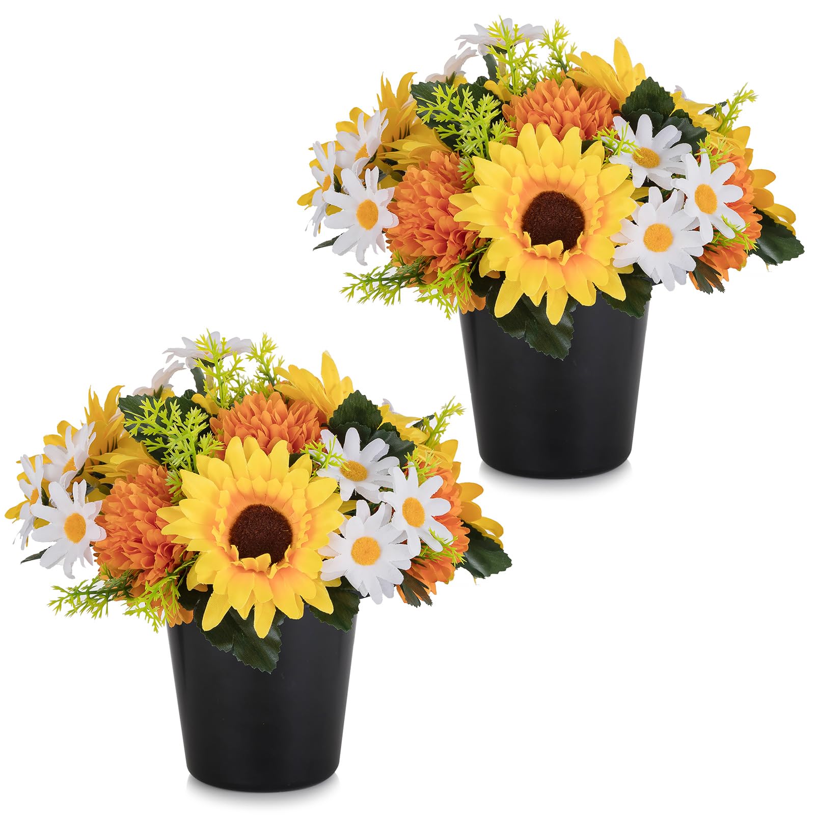 Lot De 2 Vases En Fer En Verre Noir,Petits Vases Pour Décoration De Table,Vase À Fleurs Moderne