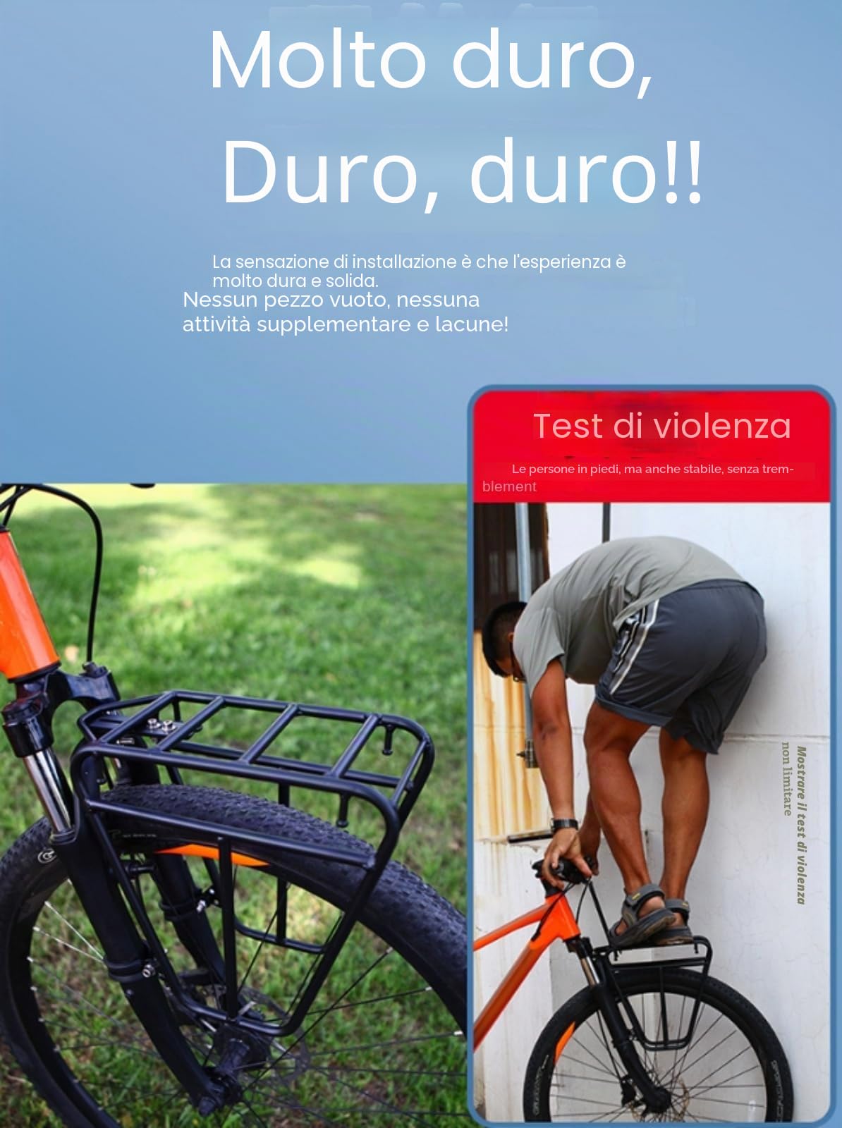 Portapacchi per bicicletta olandese bagaglio porta bagagli anteriore per mountain bike, velo e bici da turismo, porta bagagli per bici da strada