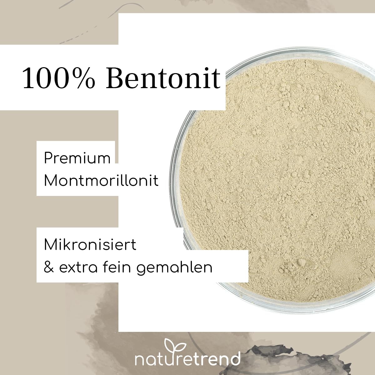 naturetrend proszek bentonit Montmorillonit 700 g – naturalny w jakości premium – bardzo drobno zmielony, bez dodatków, czysty i naturalny tlenek glinu