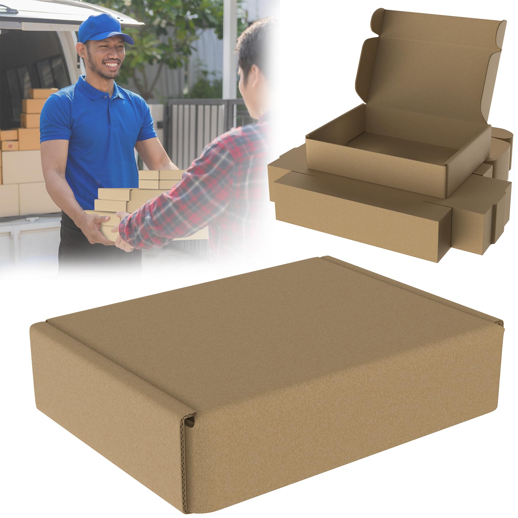 Froadp Caja de cartón para envío, 20 x 15 x 5 cm, 100 unidades | Diseño plegable, montaje rápido sin herramientas, ideal para artículos pequeños, regalos y almacenamiento que ahorra espacio