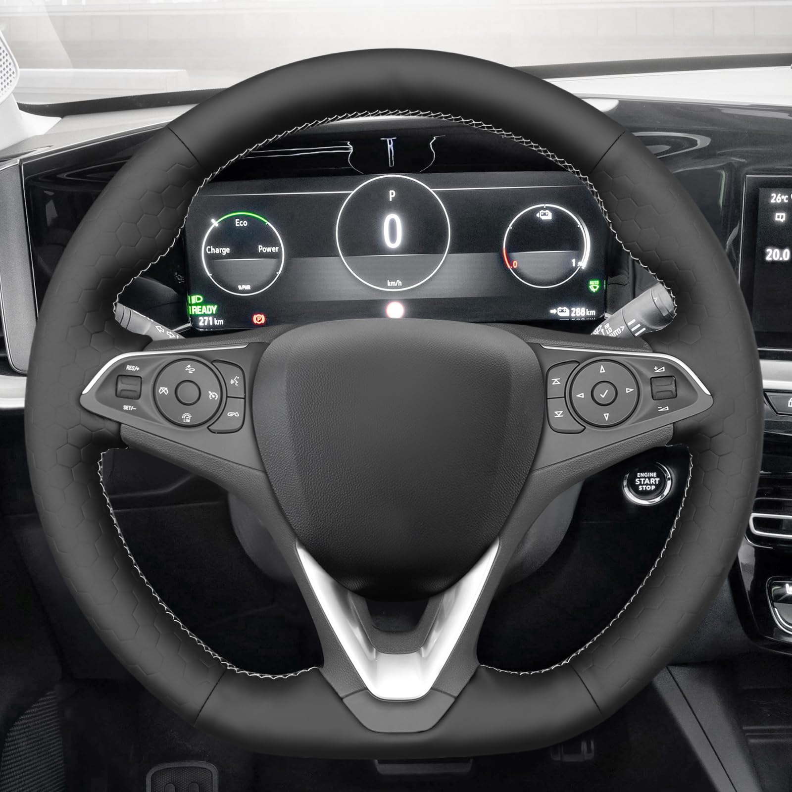 MEWANT Funda de Volante a Medida para Coser Opel Astra | volante compatible con Opel Astra (K) / Combo / Corsa (E|F) / Grandland X / Insignia (CT) B Transpirable Duradero