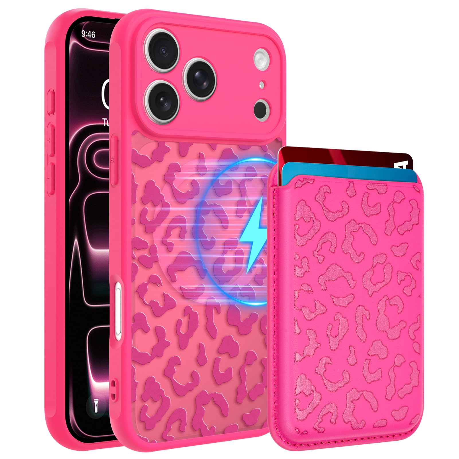 Coque antichoc iPhone 17 Pro rose Magsafe pour protéger vos cartes - 8