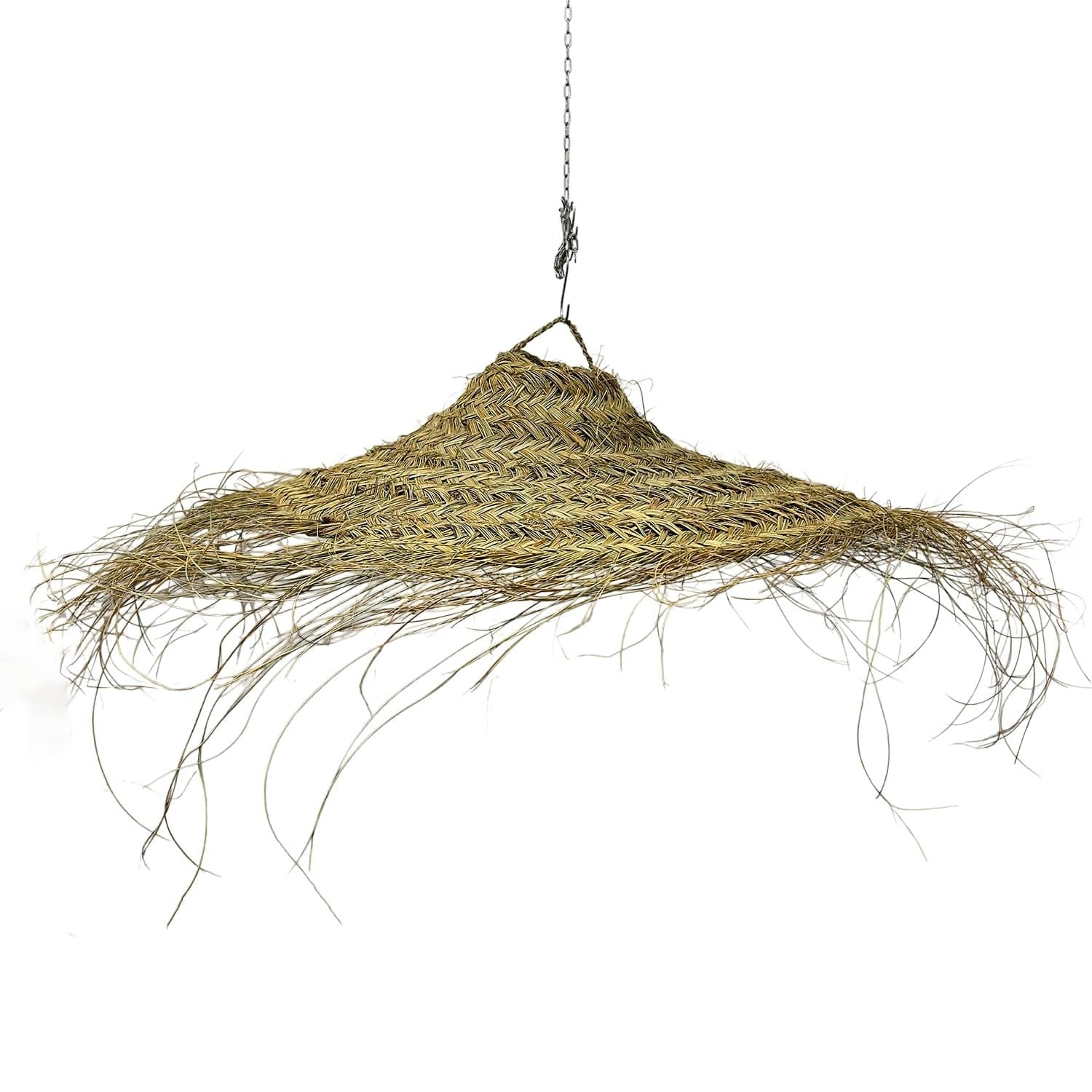 Generico Paralume Lampadario a Sospensione in Paglia Artigianale Marocchino: Stile Etnico, Illuminazione Naturale e Accogliente 2404251302 Vimini Rattan Palma Fibre Naturali Senza Impianto Elettrico