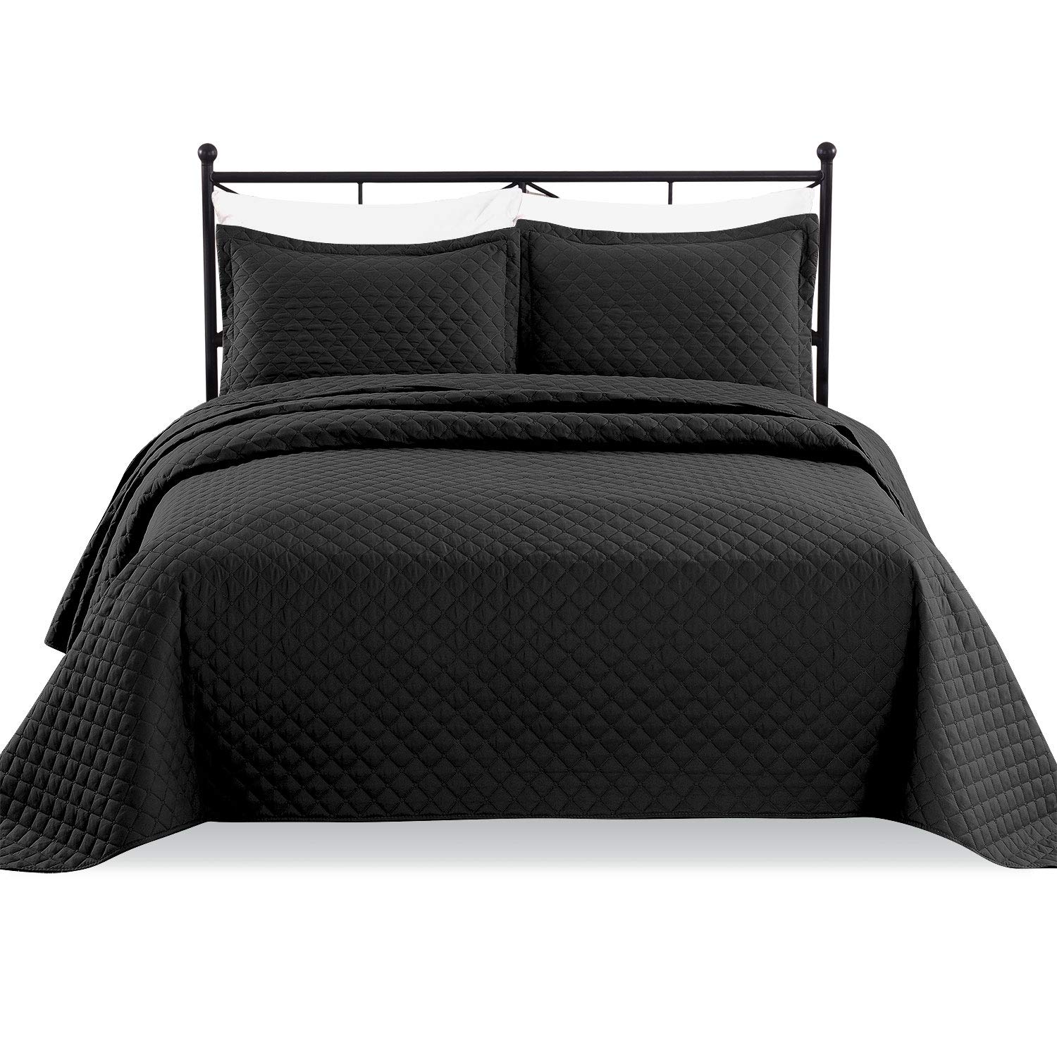 Amazon｜Luxe 寝具 3点セット 特大 キルト風 ベッドカバー 一式 Full