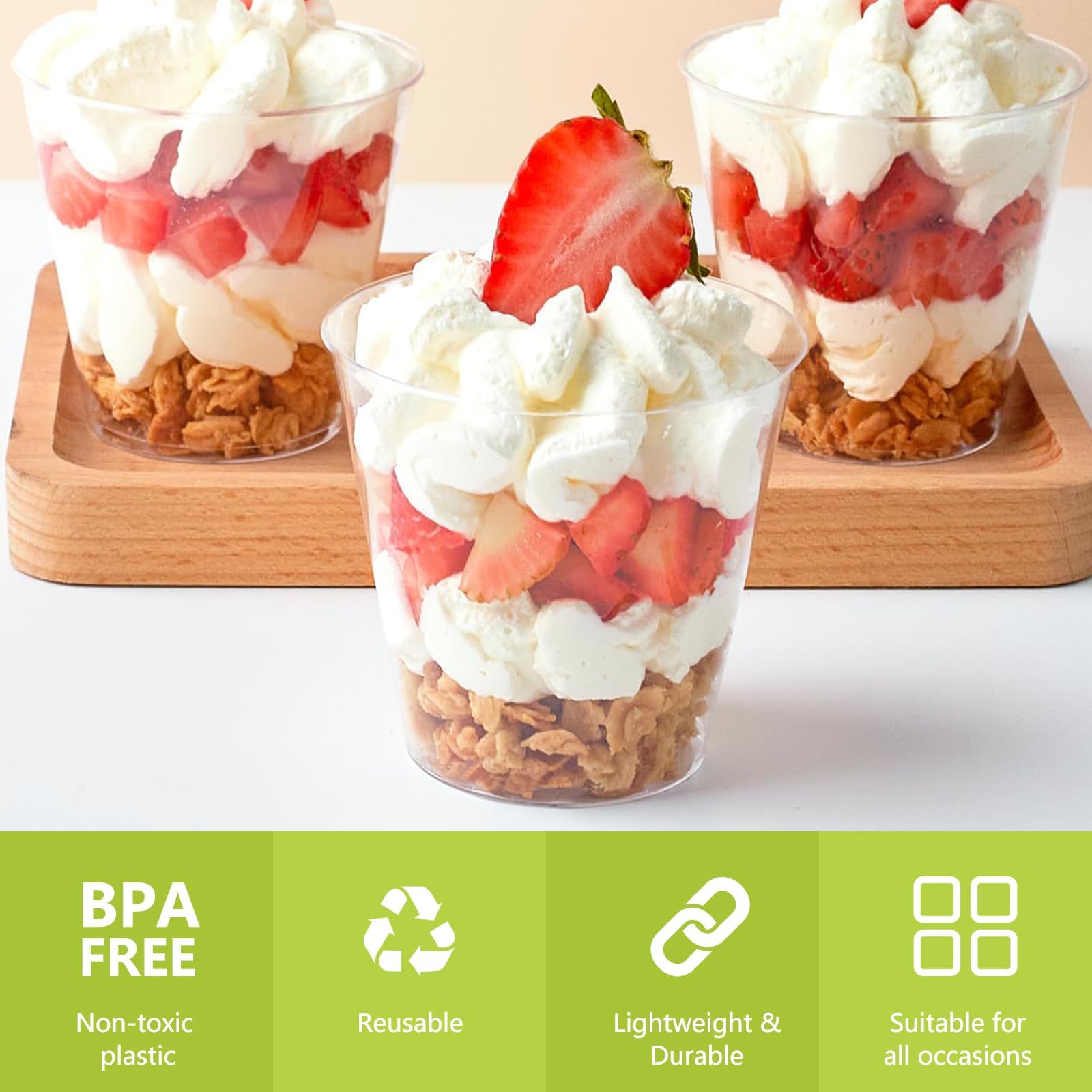 Lot De 50 Verres à Dessert En Plastique Avec Cuillères - 60 Ml Réutilisables Pour Pudding, Mousse, Crème Glacée Et Mini Desserts Verres Mousse Cuillères Lot De 50 Verres à Dessert En Plastique Avec Cuillères - 60 Ml Réutilisables Pour Pudding, Mousse, Crème Glacée Et Mini Desserts Verres Mousse Cuillères