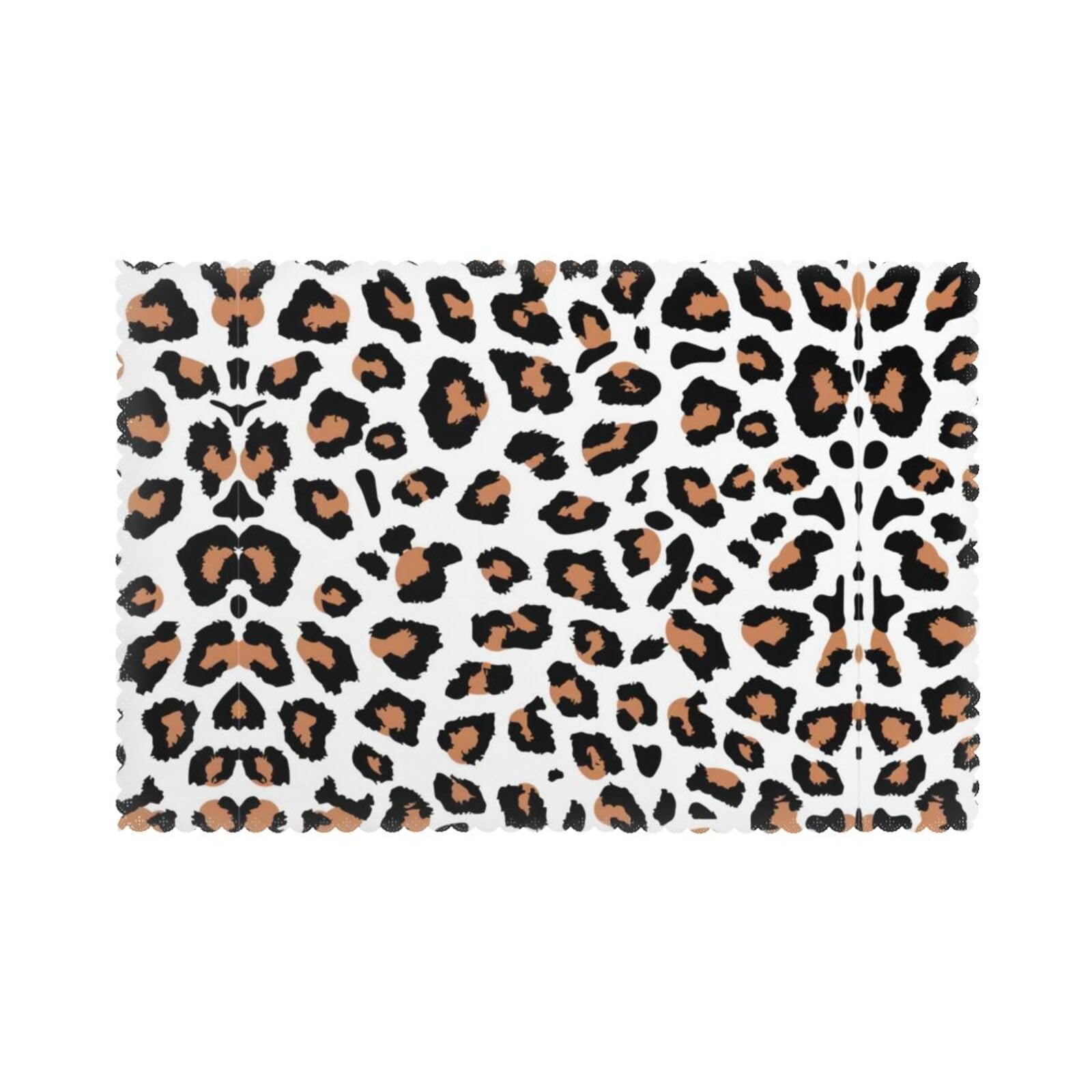 YYHHAOFA Leopard Prints Placemats Set of 6 12x18in – A Thoughtful Housewarming Gift for Stylish Hosts