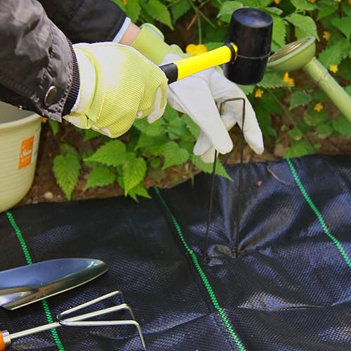 Miniatura 4 de Paquete de 200 grapas de paisaje de 4 x 1 pulgadas, 11GA (0.12 pulgadas), estacas de jardín, pasadores de red para vallas, picos de suelo, cubierta