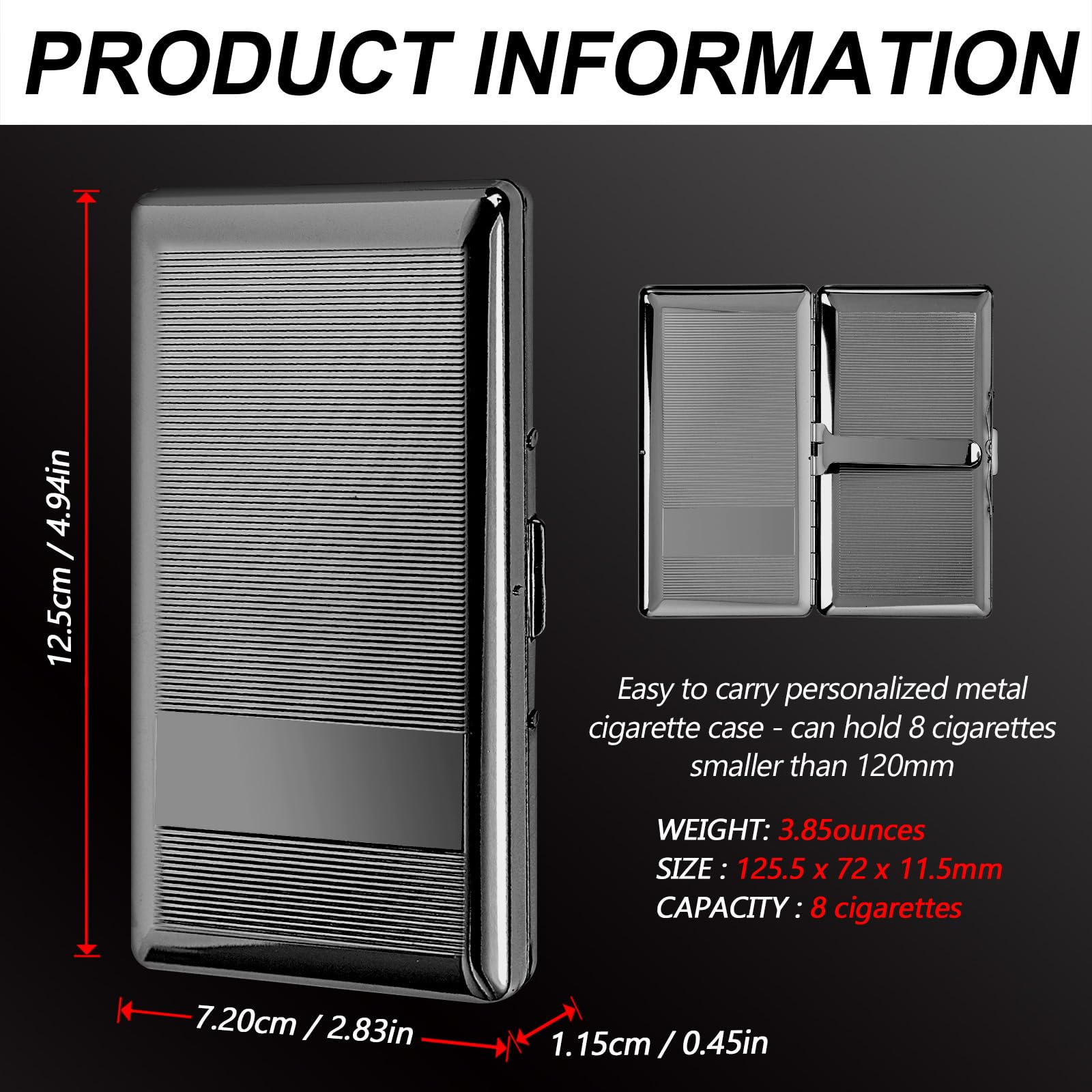 Beautiful Stylish Metal Ladies and Men's Cigarette Case,Holds 20pcs 120's Capri Cigarettes (Patterned Pink, 20pcs 120's)