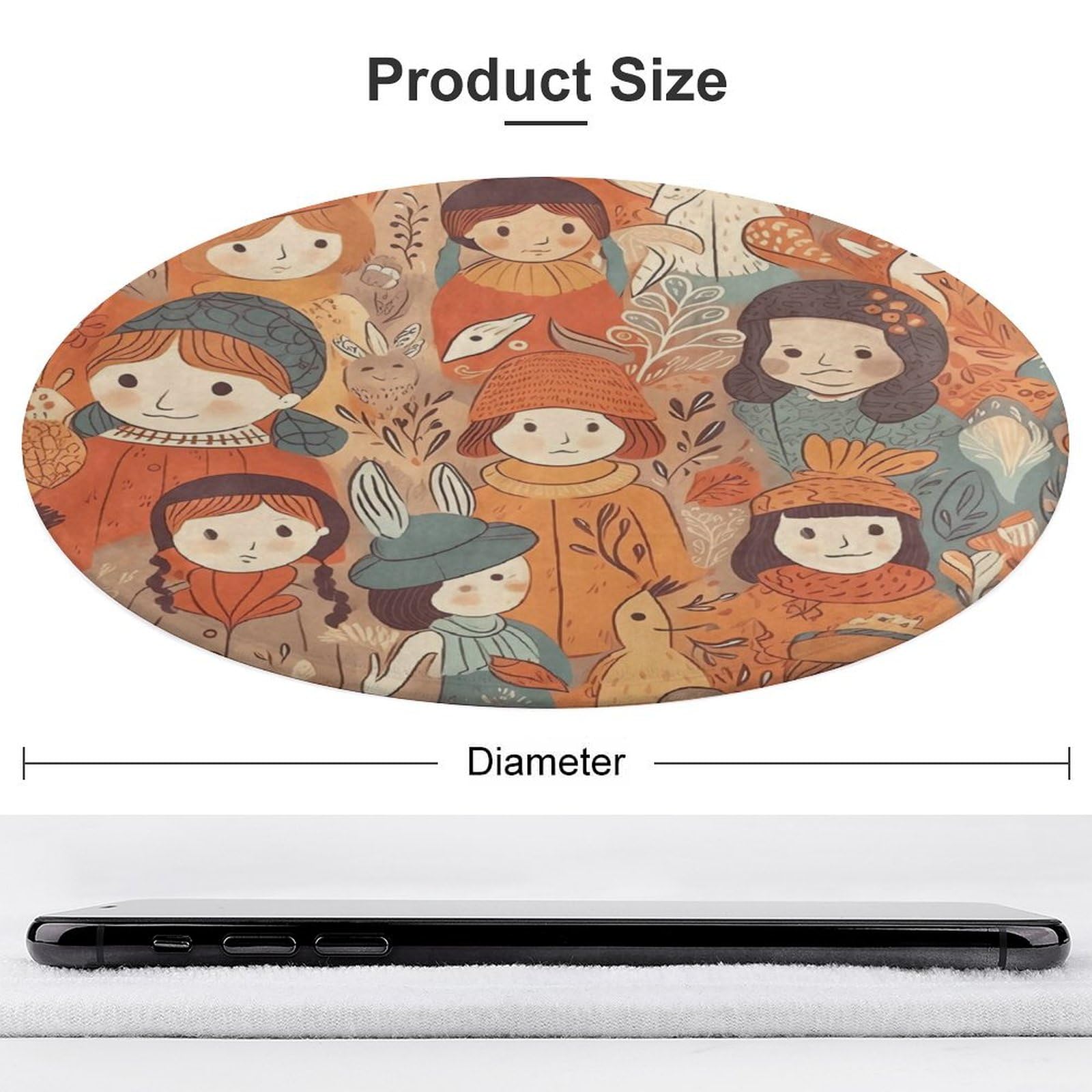 Cartoon Pictures Door Mat Absorbent Coral Velvet Bath Mats Non-Slip Indoor Outdoor Mat Round Welcome Mat Washable Door Rug for Entryway Doormats