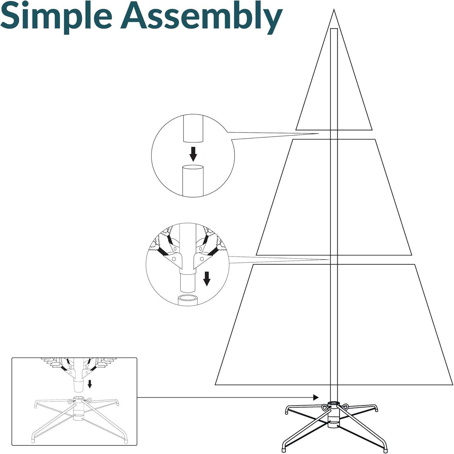 Sunnydaze 8ft Stately and Slim Artificial Christmas Tree - Unlit Flocked Christmas Tree with Hinged Branches - with Foldable Metal Stand
