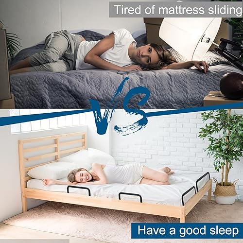 Miniatura 2 de 4 barras de retención de colchón para cama ajustable, evita que el tapón de colchón se deslice en su lugar, estabilizadores de colchón de metal para