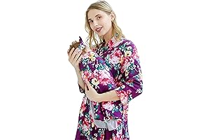 Maternity Robe with Matching Baby Delivery Swaddle Blanket Set