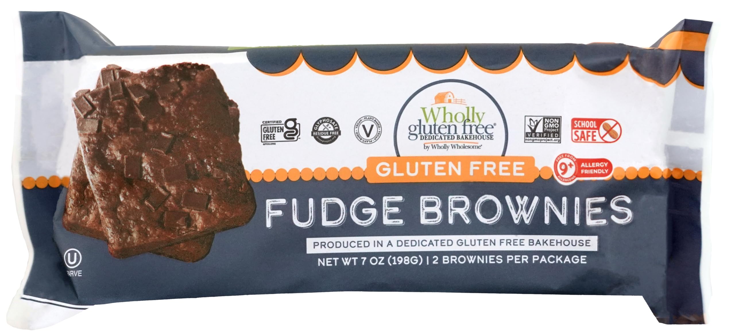 Wholly Gluten Free Brownies (Fudge Brownie case of [12] 2-Packs / 3.5 oz each)