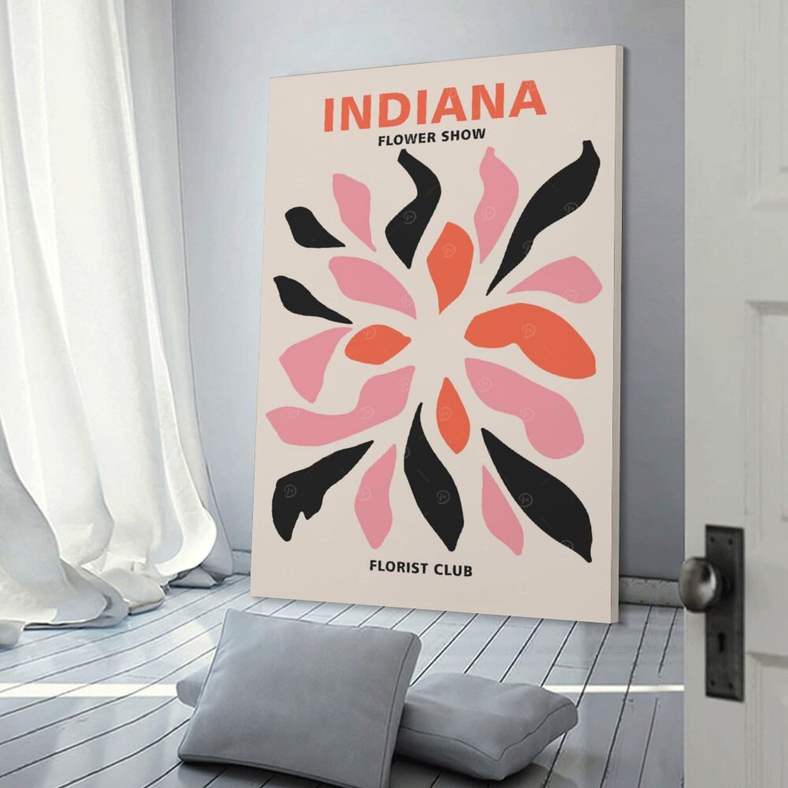 Junmoney Indiana Florist Club Room Decor Wall Art 20x30inch(50x75cm), for Wall Displays, Bedrooms Or Room Updates, Ideal for Building A Coordinated Art Wall