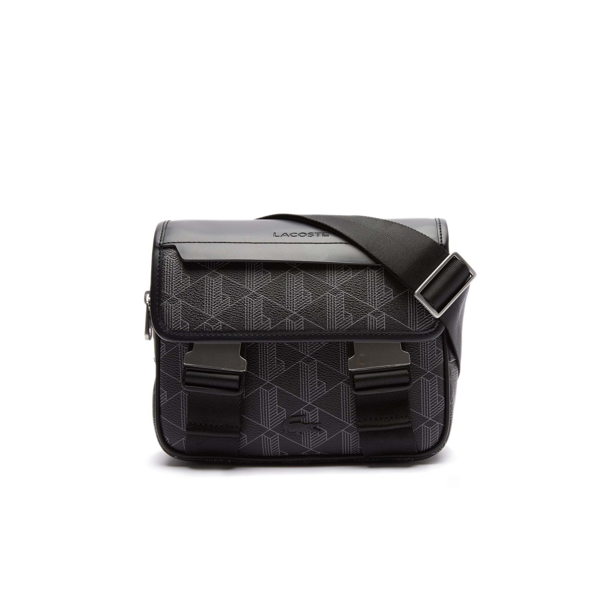 Men's The Blend Clipped Monogram Canvas Messenger Bag (NH3787H45) (Black)-image-8