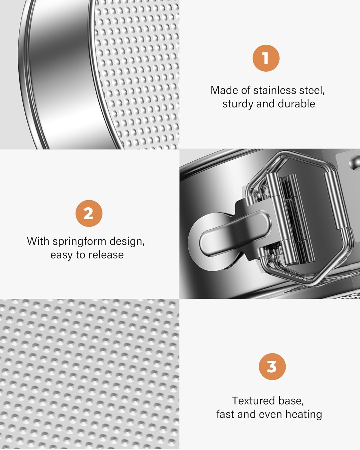 Kootek Cake Pan, Nonstick Springform Pan with Removable Bottom, 9 Inch Round Cheesecake Cake Baking Pans - Image 5