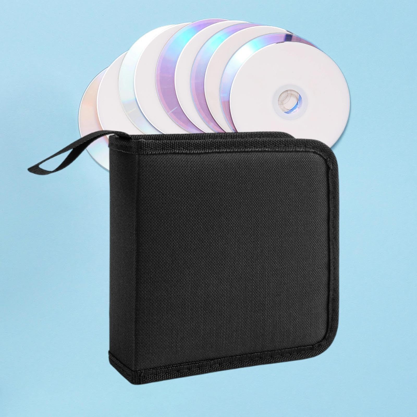 ATORSE CD DVD Carrying Case Compact Portable Sleeve Disc Holder for Travel Home Car Black-image-33