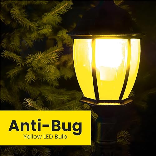 Vista 21 de Feit Electric A19 - Luz LED para insectos para exteriores, equivalente a 60 vatios, bombilla LED no regulable, base mediana E26, 120 V, 22 años